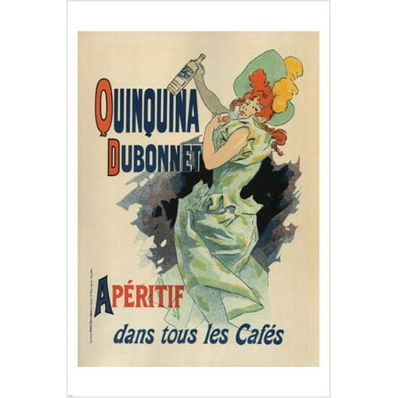 Dubonnet Rouge - Quiquina Dubonnet Vintage Ad Poster Jules Cheret France 1895 24X36