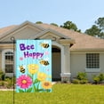 thumbnail image 2 of Amhnf Bee Happy Garden Flag With Bees And Flowers For Home Outdoor Garden Yard Decor 12x18 inch, 2 of 5