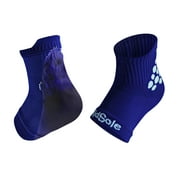 KidSole RX Gel Sports Sock for Kids with heel sensitivity from Severs Disease, Plantar Fasciitis (Kid's 2-7, Blue)