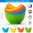 thumbnail image 6 of Silicone Egg Poacher Cups with Ring Standers, Nonstick Egg Poaching Cup for Stovetop Air Fryer Cooking, BPA Free, 4 Pack with Extra Oil Brush, 6 of 7