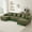Green, variant on Euroco Modern U-Shaped Sectional Sofa 130" Sectional Sofa Upholstered Sofa with RGB LED Light Strip and 6 Pillows for Living Room, Orange