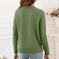 thumbnail image 4 of Women's Casual and Fashionable Lapel Long Sleeve Knitted Solid Color Top Sweater for Stylish and Versatile Outfits,Green,2XL, 4 of 6