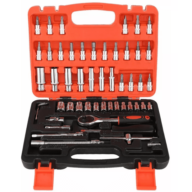 Juego De Herramientas Mecánicas Malubero Juego De Herramientas Autocle Dados Acero 53pcs