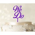 thumbnail image 1 of We Do Wedding Cake Topper Personalized Glitter Purple Cake Topper Color Option Available 4-6 Inches Wide, 1 of 1