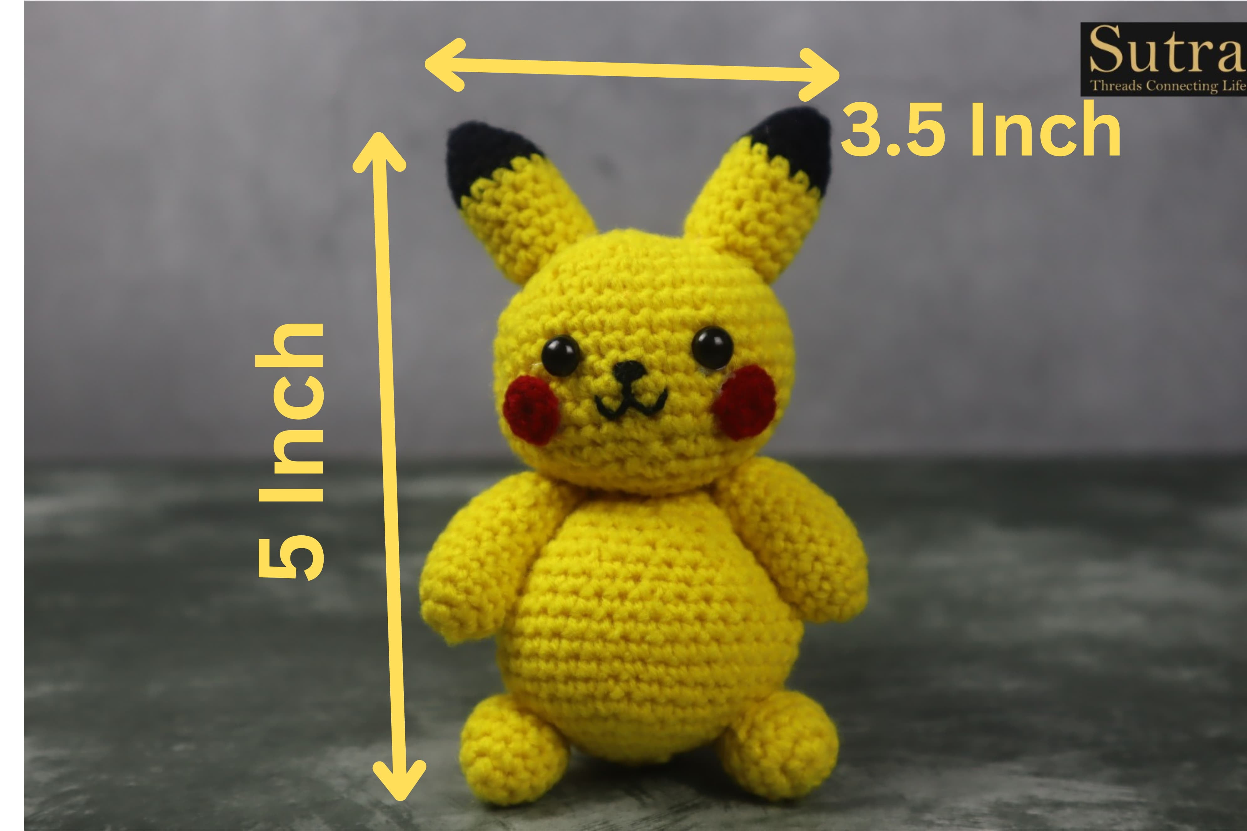 Embroidery Pokémon Pikachu Crochet Toy ,Amigurumi Pokémon Pikachu , Best Baby Shower Gift