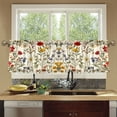thumbnail image 4 of Yayeee Kitchen Curtains Tier Set of 2 Light Filtering 57"x36" Over Sink Window Panels, Beige Floral, 4 of 7