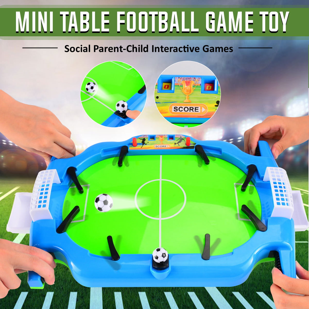 Indoor Portable Sports Table Board Anti Strees Game for Kids Tabletop Football Games Soccer Board Game Mini Tabletop Football Game Set Soccer Tabletops Competition Sports Games 