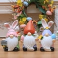 thumbnail image 3 of Easter Garden Gnome Statue – Funny Rabbit-Eared Dwarf with Egg & Flower – Perfect for Easter, Spring Season or Kids’ Room Decor (4.72in Tall), 3 of 6