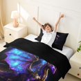 thumbnail image 3 of Homewish Purple Western Dragon Twin Duvet Cover,Retro Animal Twin Bedding,Black Reversible,2 Pieces,1 Duvet Cover and 1 Pillowcase, 3 of 6