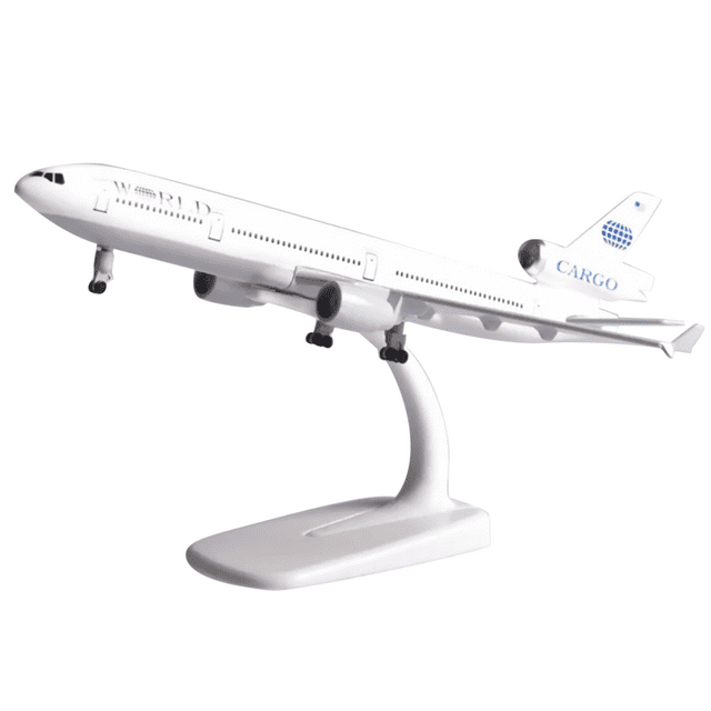 CUITING Modèle d'Avion avec Kit Debout USA Cargo MD-11 Échelle 1 400 pour Amateurs d'Aviation Décoration Rétro Noble Cadeau