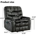 thumbnail image 3 of Bonzy Home 40.2" Wide Adult Plush Living Room Heated Massaging Lift Recliner Chair with Remote Controls and Storage Pocket, Olive-green, 3 of 7