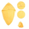 thumbnail image 3 of Unique Bargains 1 Pc Water-absorbent Embroidery Hair Towel for Bathroom Yellow Coral Fleece, 3 of 5
