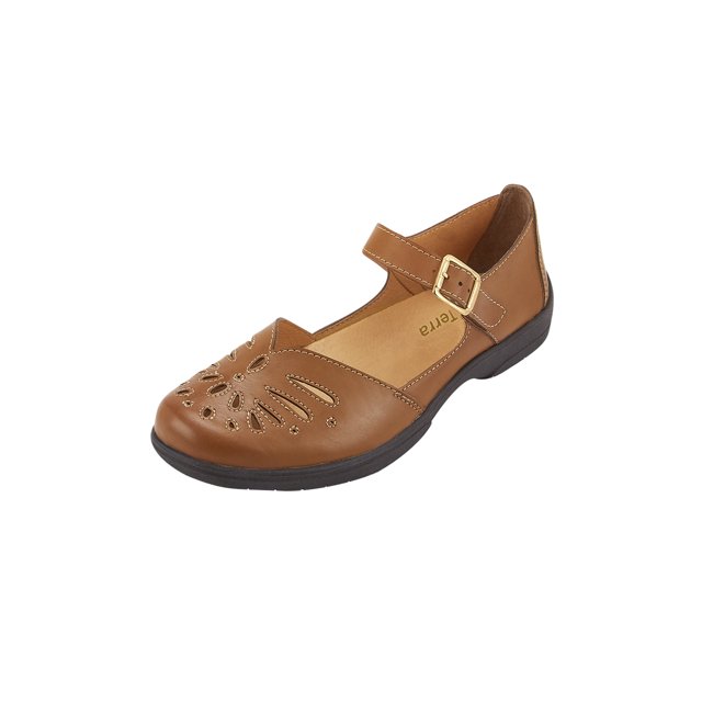 SANDALIA COLOR CAMEL CON CORREA DE AJUSTE Mundo Terra 025765
