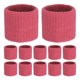 thumbnail image 1 of Uxcell 12PCS Bandas de Sudor Deportivas, Muñequeras de Algodón Absorbentes para Entrenamiento/Baloncesto/Correr [Rojo Rosa, 5cm de Ancho], 1 of 7