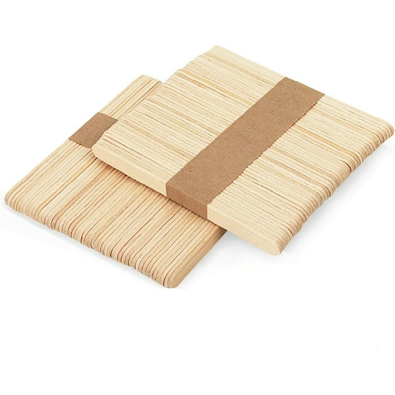 Wooden Craft Sticks,Handmade Popsicle Sticks,Natural Ice Cream Sticks,Creative Craft Sticks,4.5Inch Tongue Depressors,for Kids' Art, DIY Projects (100Pcs)