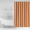 thumbnail image 4 of Small Stall Shower Curtain 36x72 Inch Narrow Half Size Burnt Orange Striped Bath Curtains Bathroom Decor Thanksgiving Orange White Stripes Waterproof Fabric Shower Curtain Set with Hooks 36 Inch, 4 of 6