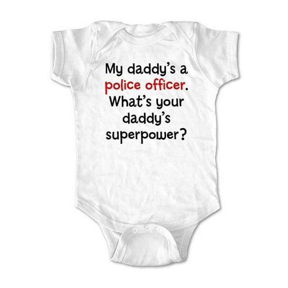 My daddy's a police officer. What's your daddy's superpower? - wallsparks cute & funny Brand - baby one piece bodysuit - Great baby shower gift!