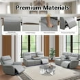 thumbnail image 2 of Power Recliner Sofa Set with LED, Breathing Leather Reclining Sofa Set, Living Room Set Recliner Couch Loveseat with USB Port/Cup Holder/Storage for Living Room (Sofa and Loveseat, Light Grey), 2 of 5
