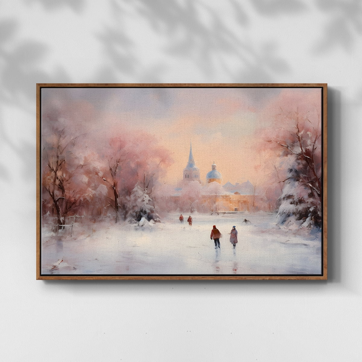 Vintage Landscape-CXCVII By Wexford Home Framed in Walnut Wood Gallery Wrapped Canvas 25 in. x 37 in.