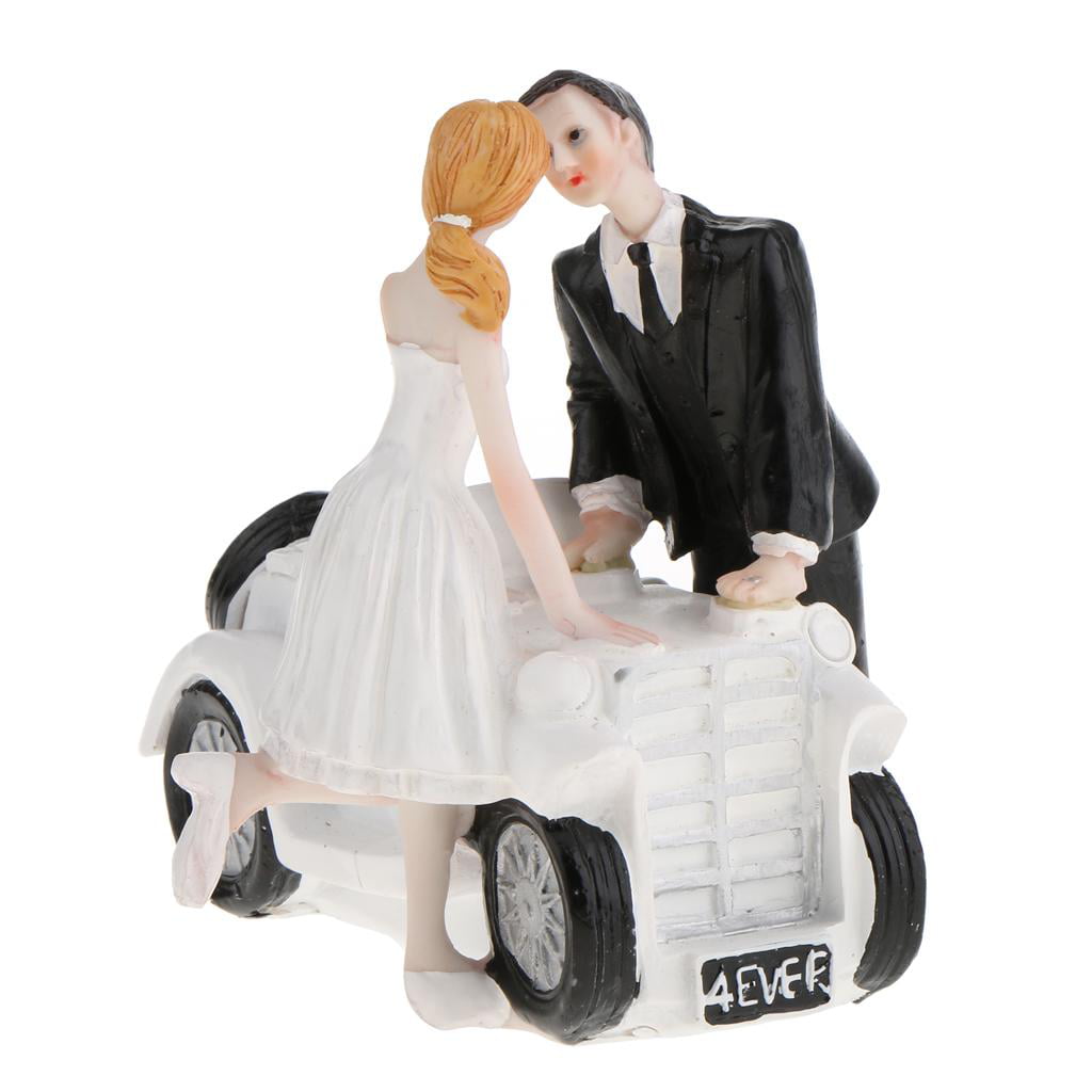 Blesiya Wedding Collectible Cake Topper Dolls Bride Groom Figurine Stand B 