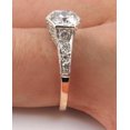 thumbnail image 5 of HeartsAndYou 5ct Round Cut Moissanite Vintage Inspired Ice Solitaire Engagement Ring for Women 18k Rose Gold over Silver, 5 of 9