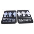 thumbnail image 4 of Minkissy 2 Pcs All Gender Restroom Sign ABS Silver High Visibility Simple Design, 4 of 8