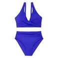 thumbnail image 5 of EYNMVR Women's Bikini Sets High Waisted Swimsuit Underwire Adjustable Straps Twisted Hook Full Coverage Bottom, 5 of 6