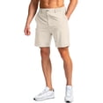 thumbnail image 3 of JoveMarine Men's Straight Leg Cargo Shorts with Zipper Pockets, Loose Fit Casual Work Shorts for Outdoor, Exercise and Daily Wear Beige L, 3 of 5