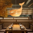 thumbnail image 3 of Arturesthome Whale Wood Hanging Pendant Light Whale Hanging Lamp Contemporary 1 Light Wooden Pendant Lighting Art Deco Hanging Light Woodcraft Japanese Style Fish Hanging Lamp, 3 of 13