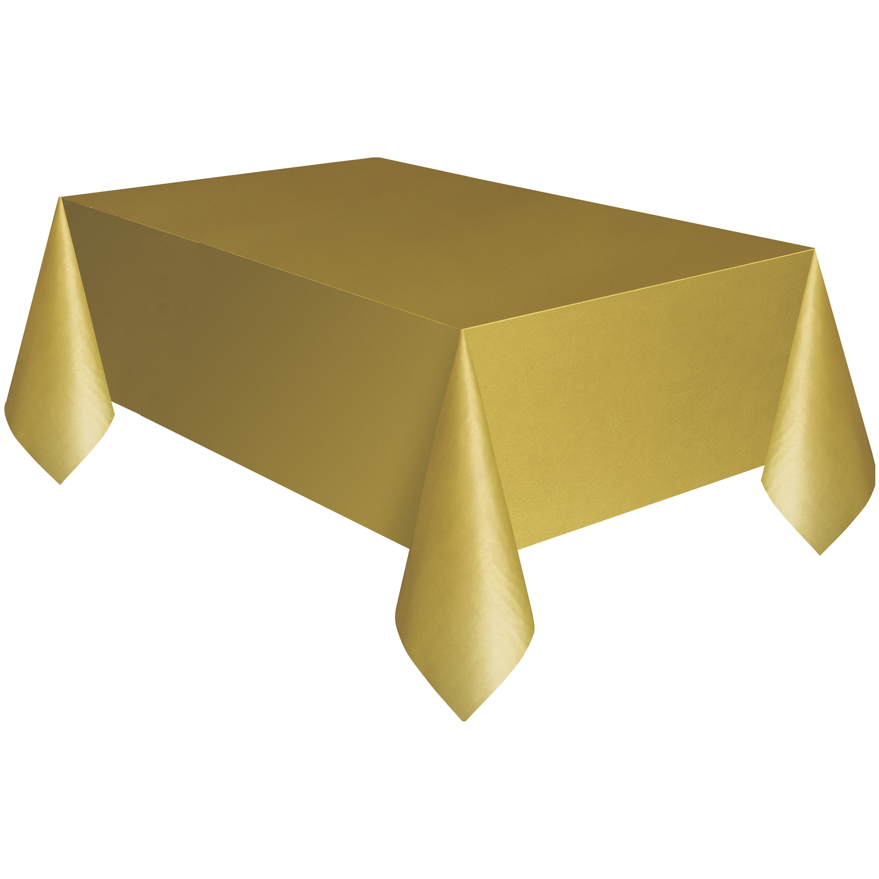 (4 pack) 3CT 54 IN x 108IN Gold Rectangular Plastic Table Covers by Way To Celebrate