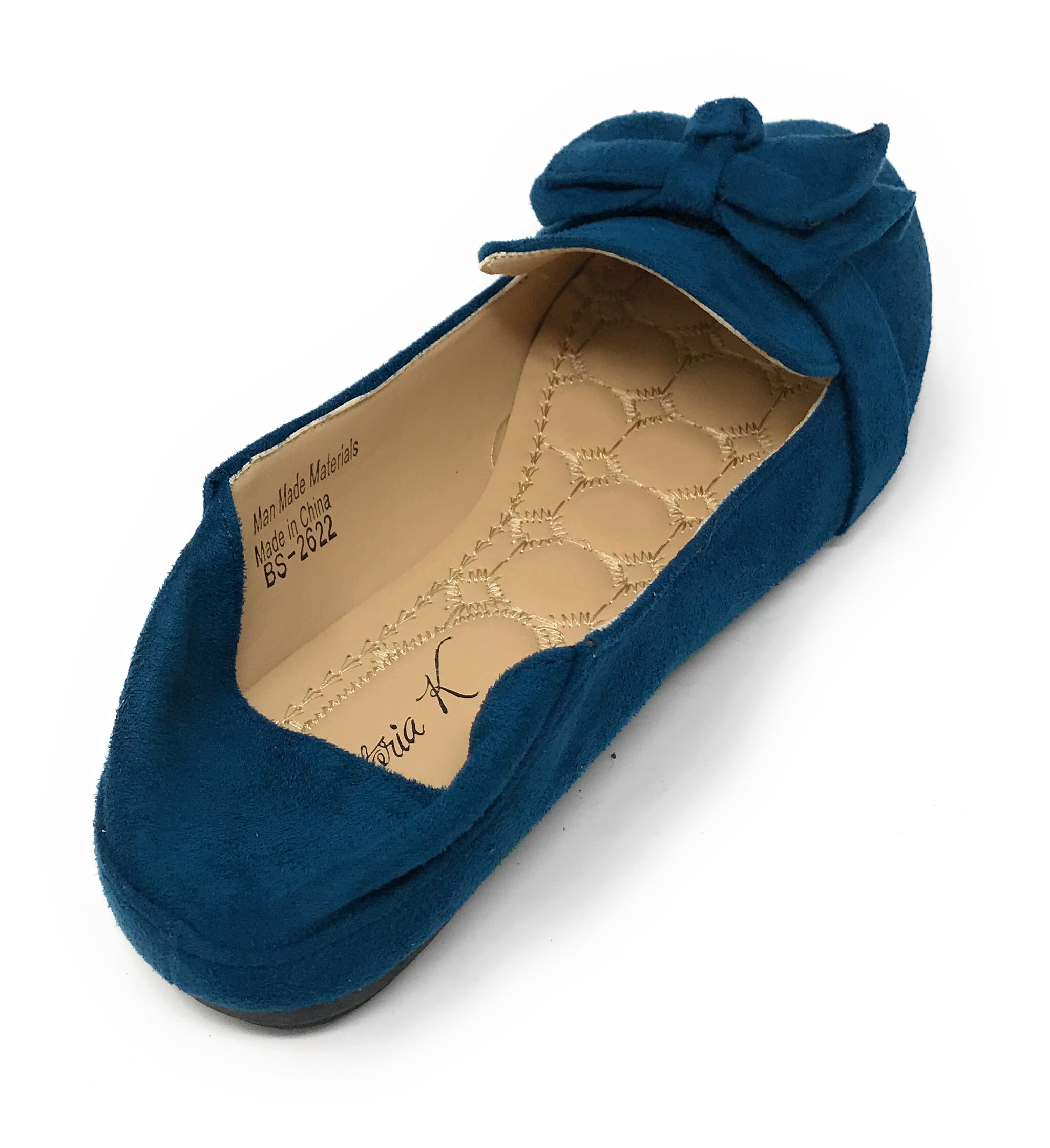 Victoria K Women's Foldover Sueded Double Bow Ballerina Flats