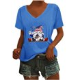 thumbnail image 1 of Camisetas de Cuello Redondo Impreso Gradiente de las Mujeres, Manga Corta Casual Top para el Uso Diario, 1 of 5