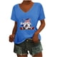 thumbnail image 1 of Camisetas de Cuello Redondo Impreso Gradiente de las Mujeres, Manga Corta Casual Top para el Uso Diario, 1 of 5