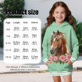 thumbnail image 7 of Psesaysky Girl’s Casual Long Sleeve Brown Horse Rose Print Hoodies Comfy Cute Loose Fit Pullover Sweatshirt Loose Cozy Outwear for 13-14 Years, 7 of 7