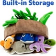 thumbnail image 3 of Prextex Plush Soft Stuffed Sea Animals Playset with Plush Coral Reef House for Storage - 5 Piece | Includes Stuffed Octopus, Turtle, Stingray, Nemo Fish, and Blue Whale, 3 of 7