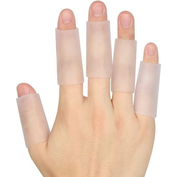 20-Piece Gel Finger Sleeves, Silicone Finger Sleeve Pads & Protectors for cracked fingers, corns, blisters and calluses.size;s