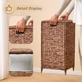 thumbnail image 5 of Casa Pura Furniture Adult Handwoven Natural Water Hyacinth Elevated Feet Hamper with Lid & Removable Liner Bag, Brown, 5 of 8