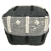Home&Manor Wool Cotton Siena Cube Pouf