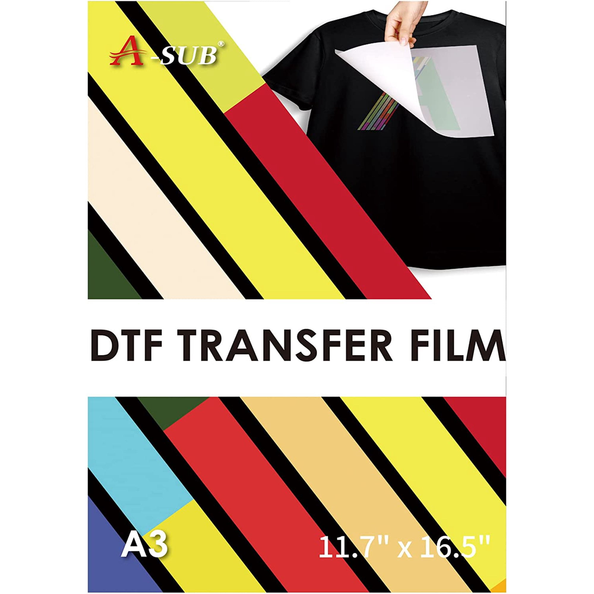 ASUB DTF Film Paper A3, Clear Heat Transfer Film, Sublimation Paper