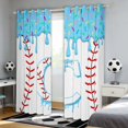 thumbnail image 2 of Manfei Kawaii Baseball Kitchen Curtains, Sport C Letter Black Out Curtains Pack of 2 (42x63 Each), Light Blue C, 2 of 5