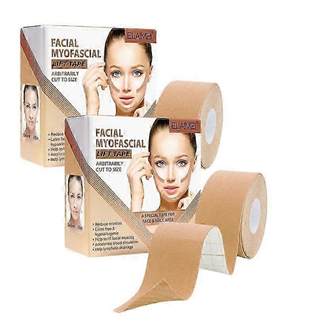 2 parches antiarrugas con cinta de elevación miofascial facial, cinta de elevación de rostro, ojos y cuello, parches antiarrugas, pegatinas anticongelantes para elevación de cuello.