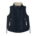 thumbnail image 2 of Uaswgudfs ​Sleeveless Quilted Vest: Women's Autumn Zip-Front High Collar Coat with Side Ties & Pockets - Fitted Silhouette​, 2 of 4