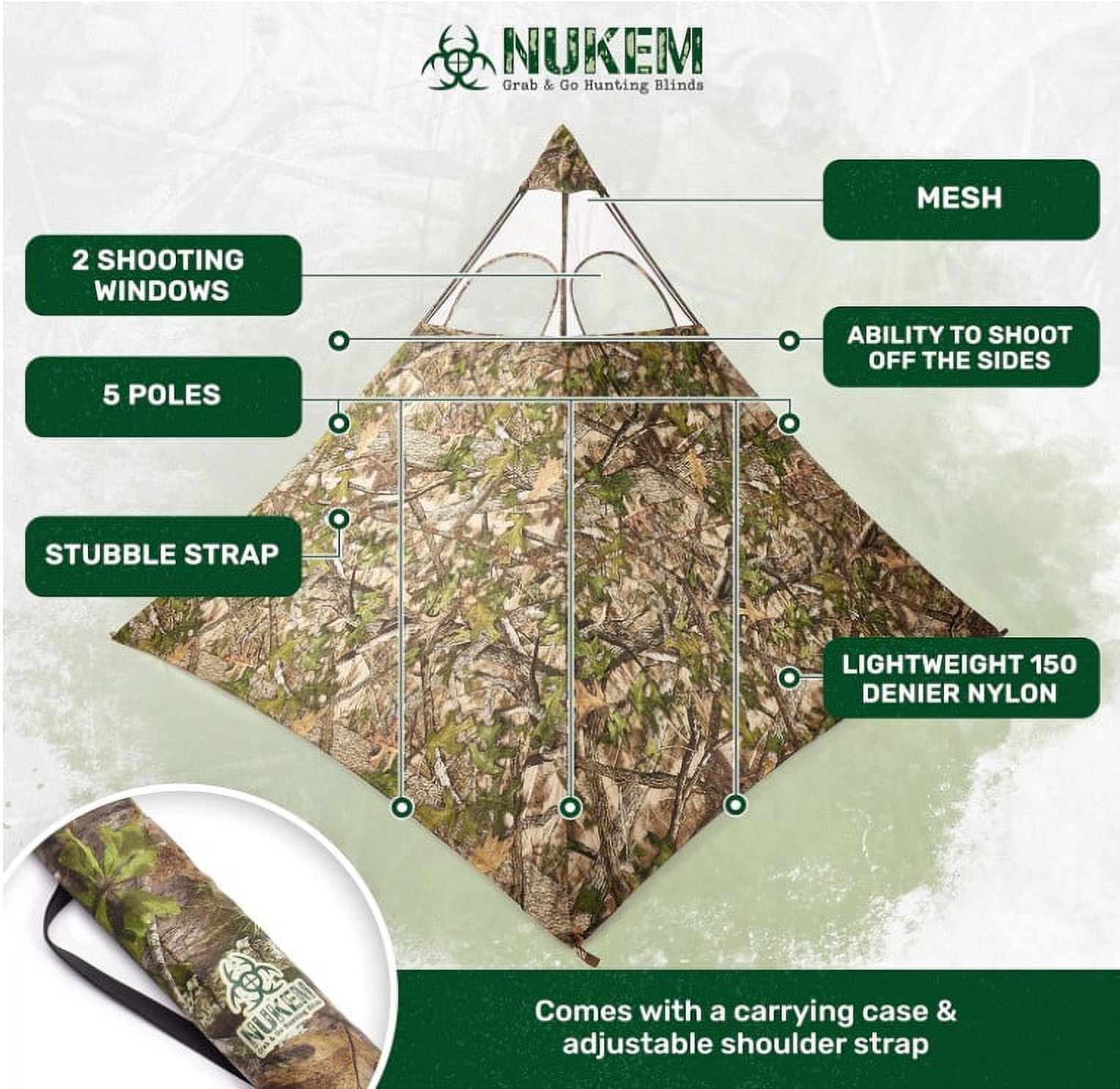 Nukem Grab and Go XL Hunting Blind, TrueTimber HTC Green,