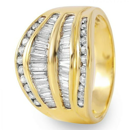 Ladies 1.75 Carat Diamond 18K Yellow Gold Ring