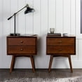 thumbnail image 6 of 3-Piece Solid Wood Bedroom Set Spindle Bed + Two 2-drawer nightstands - Walnut, 6 of 15
