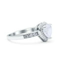 thumbnail image 2 of Simulated Cubic Zirconia Size-5 Heart Promise Ring Halo Heart Round 925 Sterling Silver, 2 of 7