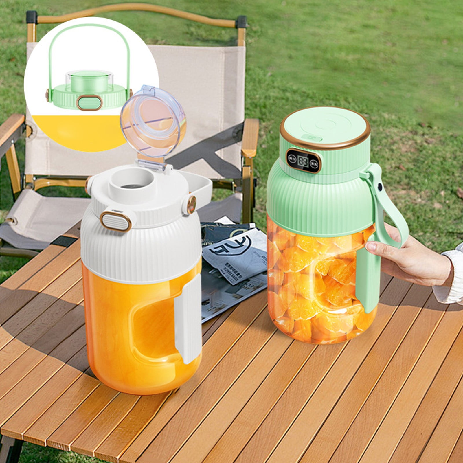 Vestitly Multifunctional Portable Digital Display Juicer Cup White