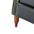 thumbnail image 5 of Tina's Home Mid-Century Accent Armchair Wingback Set of 2 with Wooden Tapered Legs & Upholstered Cushion for Home Living Room, Black, 5 of 8