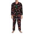 thumbnail image 3 of Salouo Disco Mirror Ball Print Button-Front Long Sleeve Pajama Set for Men, Soft 2Pjs Men's Long Sleeve Sleepwear-Small, 3 of 7