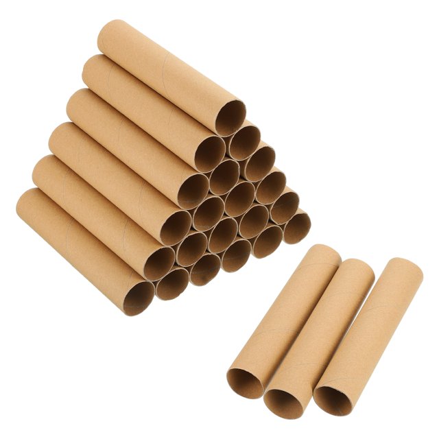 Uxcell 24 Pack Tubes en Carton, Rouleaux de Papier Toilette Ondulés, 7.87x1.58 Pouces, Marron